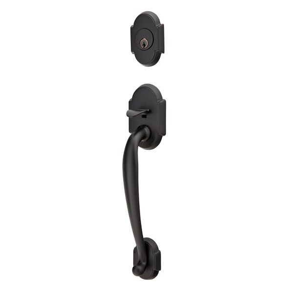 Emtek Flat Black Handleset 4322SIOUS19RH 4322SIOUS19RH - main